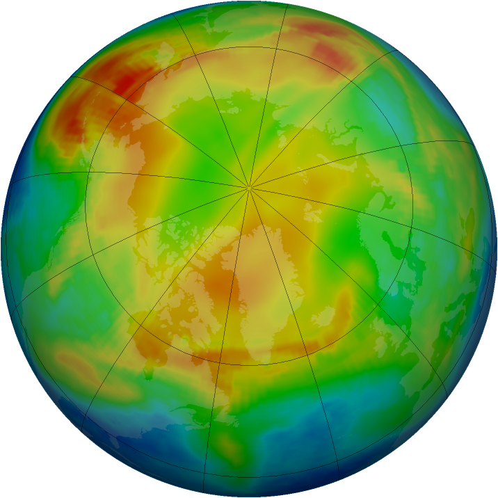 Arctic ozone map for 20 January 1988